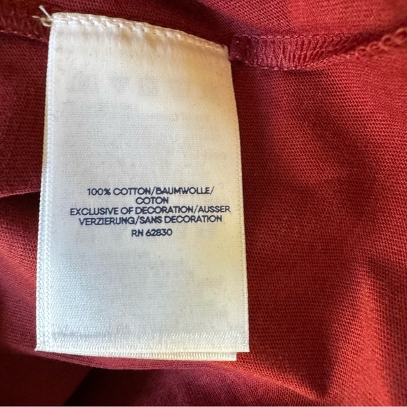 Lands' End Red T-Rex Dinosaur Embroidered Graphic Tee Top Long Sleeve XL 14-16 - Picture 5 of 6